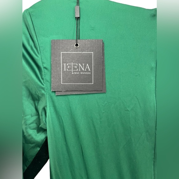 NWT Ieena by Mac Duggal Long Sleeve V Neck High Split Maxi Dress 2 - Picture 7 of 12